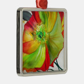 Ornement Carré Argenté Poppy Art macro poppy (Droite)