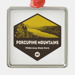 Ornement Carré Argenté Porcupine Mountains Wilderness State Park Michigan