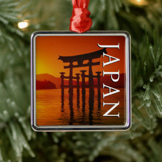 Ornement Carré Argenté Porte O-Torii, sanctuaire Itsukushima | Miyajima,