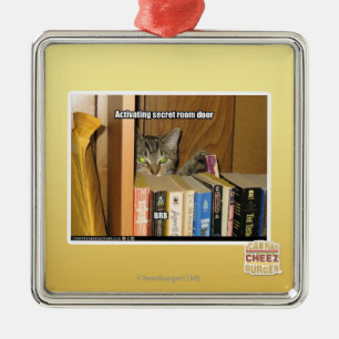 Ornement Carré Argenté Porte secrète de déclenchement de pièce