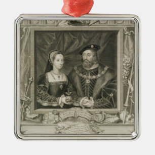Ornement Carré Argenté Portrait de 1496-1533) reines de Mary (de la