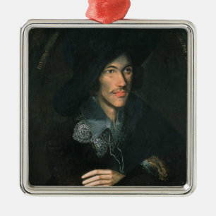 Ornement Carré Argenté Portrait de John Donne, c.1595