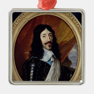 Ornement Carré Argenté Portrait de Louis XIII après 1610