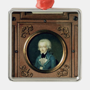 Ornement Carré Argenté Portrait de Wolfgang Amadeus Mozart, 1773
