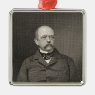 Ornement Carré Argenté Portrait d'Otto von Bismarck