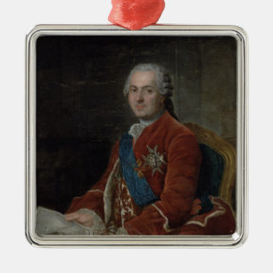 Ornement Carré Argenté Portrait du dauphin Louis De France