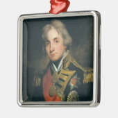 Ornement Carré Argenté Portrait du Nelson (Gauche)