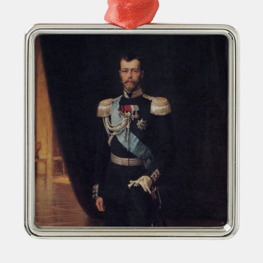 Ornement Carré Argenté Portrait du tsar Nicholas II (par Albert Edelfeel) (Devant)