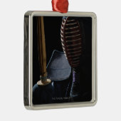 Ornement Carré Argenté Portrait d'un escrimeur 6 de Kendo (Droite)