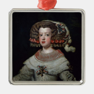 Ornement Carré Argenté Portrait fut de Maria Teresa d'Infanta des