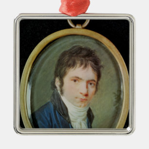 Ornement Carré Argenté Portrait miniature de Ludwig van Beethoven, 1802