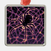 Ornement Carré Argenté Poster en Matière Noire. (Devant)