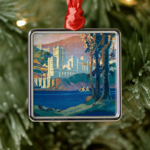 Ornement Carré Argenté Poster Vintage voyage Pour New York Central Lines