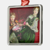 Ornement Carré Argenté Pot Pourri (Gauche)