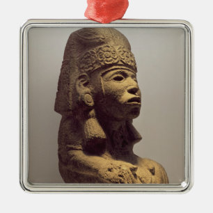 Ornement Carré Argenté Pot sous forme de chiffre d'agenouillement,