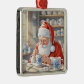 Ornement Carré Argenté Pottery Painting Santa Claus  (Droite)