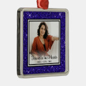 Ornement Carré Argenté Pour toujours dans nos coeurs Parties scintillant (Droite)