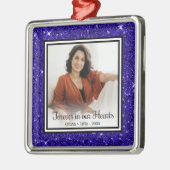 Ornement Carré Argenté Pour toujours dans nos coeurs Parties scintillant (Gauche)