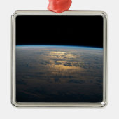 Ornement Carré Argenté Poutres Sunglint Au Large D'Un Pacifique Sud En Pa (Devant)