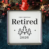 Ornement Carré Argenté Première Noël Retraité Keepsaké Retraite