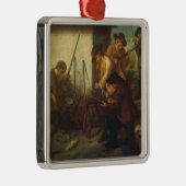 Ornement Carré Argenté Préparant les armes à feu (huile sur la toile) (Droite)