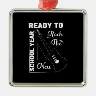 Ornement Carré Argenté Prêt À Déclencher La Nouvelle Année Scolaire