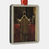 Ornement Carré Argenté Prêtre à l'autel (Droite)