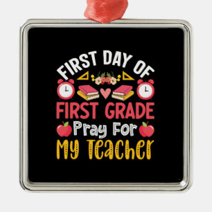 Ornement Carré Argenté Prière Du Premier Jour De Première Année Pour Mon