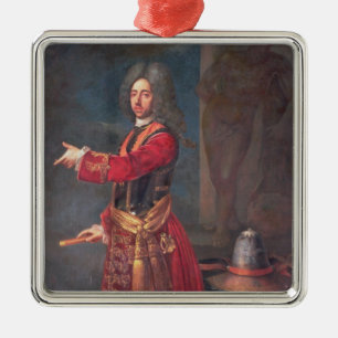 Ornement Carré Argenté Prince Eugene de la Savoie