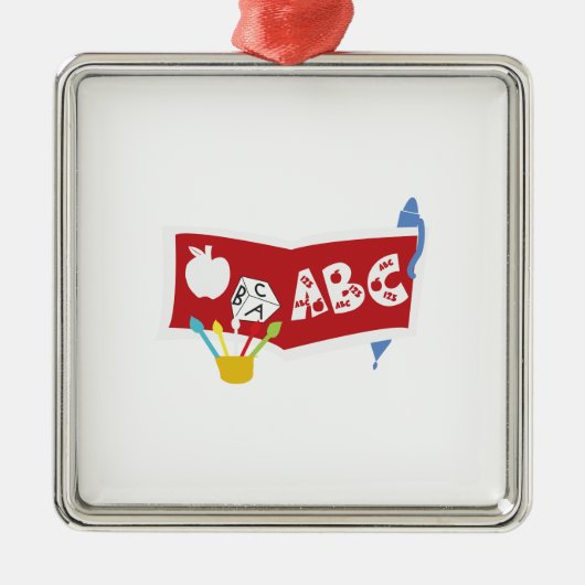 Ornement Carré Argenté Professeur ABC (Devant)