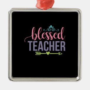 Ornement Carré Argenté Professeur d'art béni enseignant