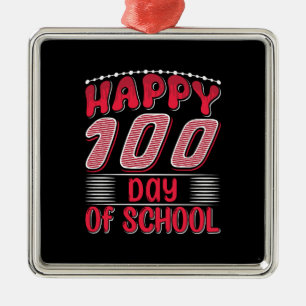Ornement Carré Argenté Professeur Joyeux 100 Jour De L'École
