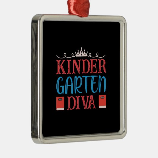 Ornement Carré Argenté Professeur Kinder Garten Diva (Droite)