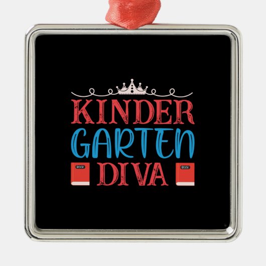 Ornement Carré Argenté Professeur Kinder Garten Diva (Devant)
