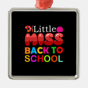 Ornement Carré Argenté Professeur Little Miss Retour À L'École