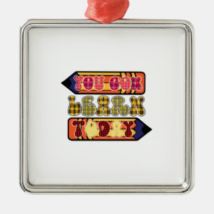 Ornement Carré Argenté Professeur, vous apprendrez aujourd'hui