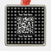 Ornement Carré Argenté Promotional QR code (editable) plus Logo Pattern (Devant)