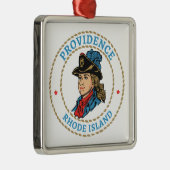 Ornement Carré Argenté Providence Rhode Island Colonial (Droite)