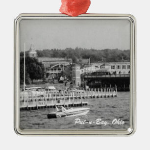 Ornement Carré Argenté Put-n-Bay, Ohio Photo Ornament