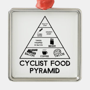 Ornement Carré Argenté Pyramide alimentaire cycliste
