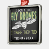 Ornement Carré Argenté Quadcopte multirotor de choc de drone personnalisé (Gauche)