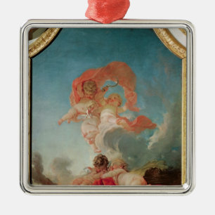 Ornement Carré Argenté Quatre saisons dans Salle du Conseil - été