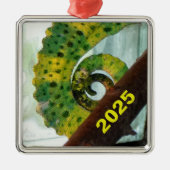 Ornement Carré Argenté Queue de Chameleon (Devant)