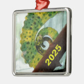 Ornement Carré Argenté Queue de Chameleon (Gauche)