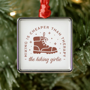 Ornement Carré Argenté Randonnée bottes girly rétro brun esthétique