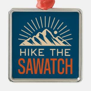 Ornement Carré Argenté Randonnée Sawatch Range Sunburst