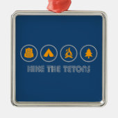 Ornement Carré Argenté Randonner Les Tétons (Devant)