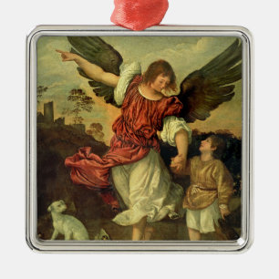 Ornement Carré Argenté Raphael et Tobias, 1507-8 (huile sur le panneau)