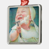 Ornement Carré Argenté Rasoir de sécurité de Gillette - commencez le (Gauche)