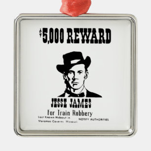 Ornement Carré Argenté Recherché Jesse James